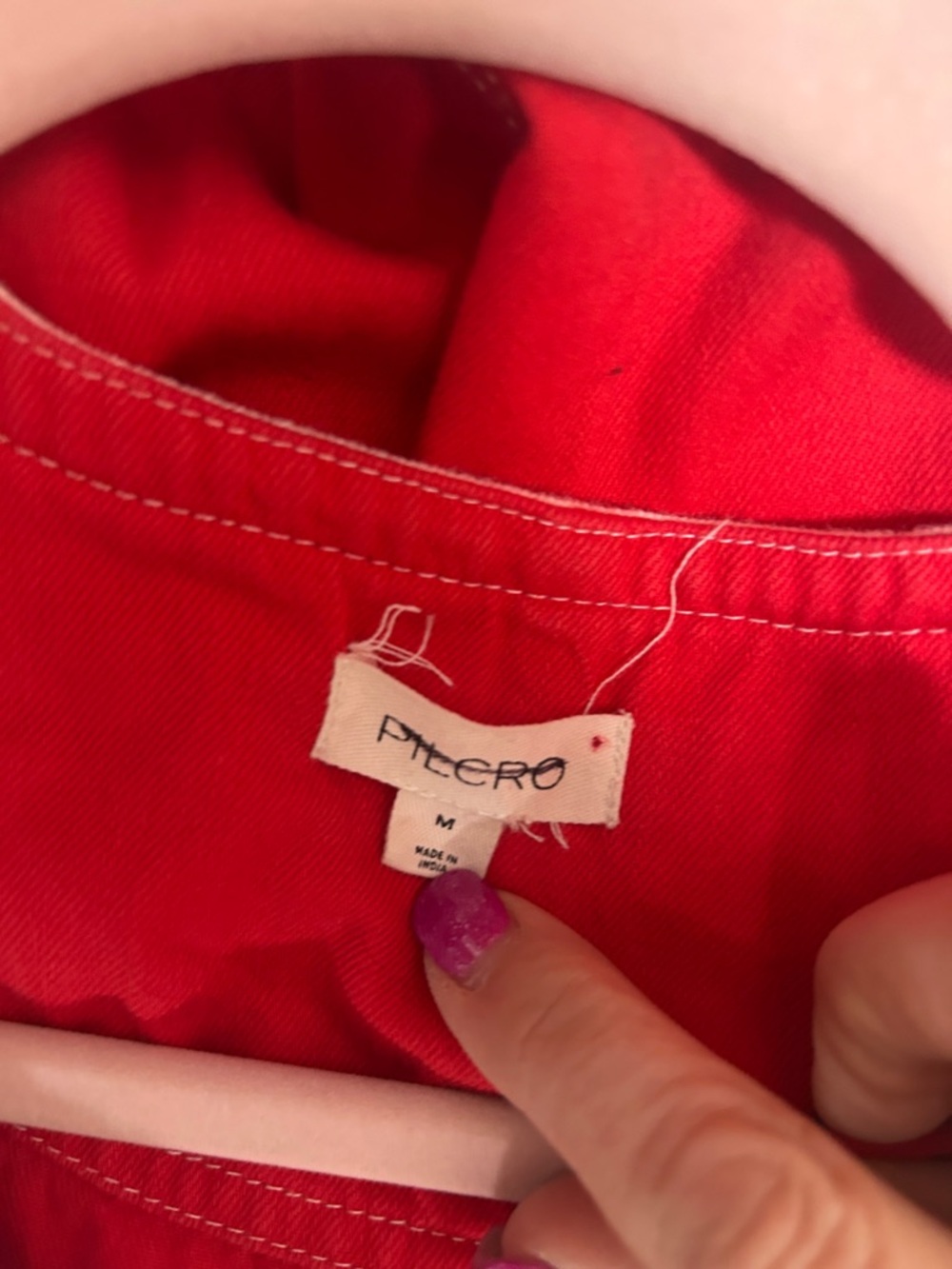 Nwot Pilcro Cream Dress with Dark Green Stitching and Pink Trim - Picture 10 of 10